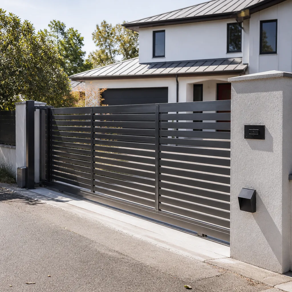 Sliding driveway gates
